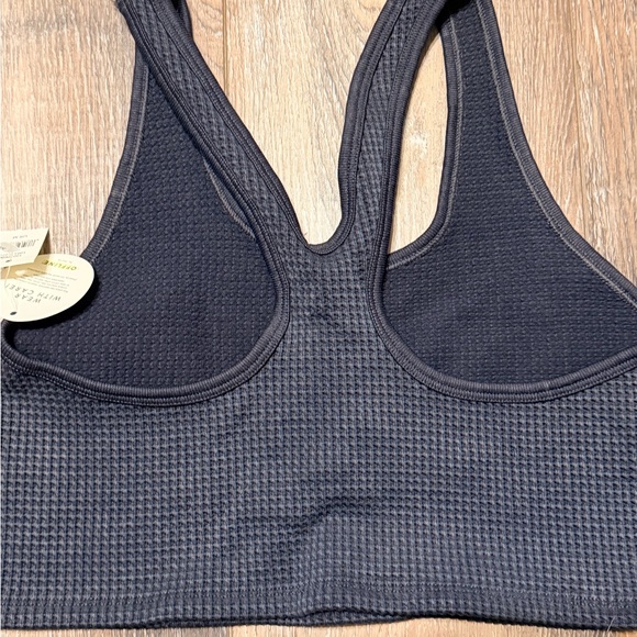 Aerie Charcoal Waffle Knit Sports Bra - Picture 3 of 3
